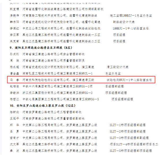 喜報！河南交科院檢驗(yàn)檢測認(rèn)證有限公司、河南省豫通工程管理咨詢有限公司獲河南省交通運(yùn)輸廳通報表揚(yáng)